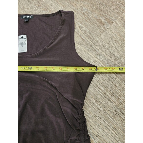 Express Women's Brown Midi Dress With Side Drawstring Size XL NWT - Picture 4 of 6